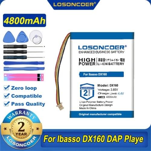 100% Original LOSONCOER DX160 4800mAh Battery For Ibasso DX160 DAP Player