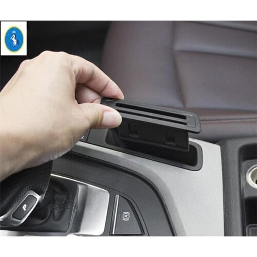 Yimaautotrims Auto Accessory Central Control Card Storage Bank Cover For Audi A4 B9 A5 Sedan Avant / Allroad Quattro 2016 - 2020