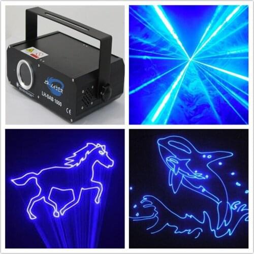 Free Shipping Patterns Laser Projector Blue Led Gobo Remote DJ Disco Stage Light