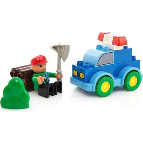 Big Size Forest Police Bricks City Creative Car Bricks Toy Educational Building Block Bricks brinquedos