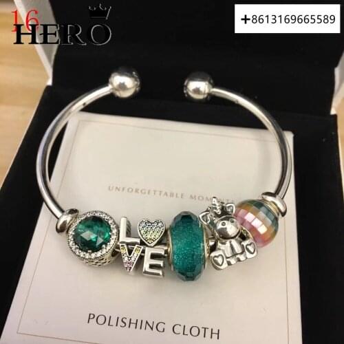 Hero100% 925 Pure Silver Original Copy High Quality 1:1 Bracelet Logo Free Wholesale Manufacturers