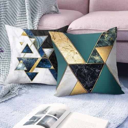 Color Block Triangle Geometric Pattern Pillow Case Cushion Cover Car Sofa Decor Geometric Print Home Decor Pillow Case