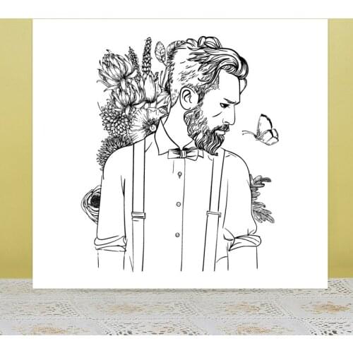 AZSG Elegant man Clear Stamps For DIY Scrapbooking/Card Making/Album Decorative Rubber Stamp Crafts