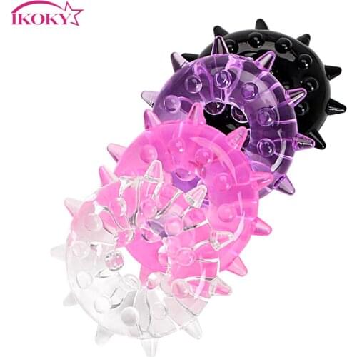 IKOKY Male Erection Stretcher Cock Ring Enlargement Delay Ejaculation Sex Toys for Men Silicone Penis Ring