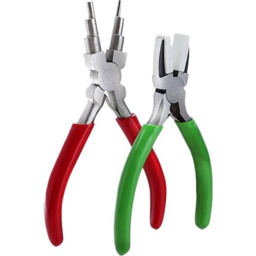 2Pc Jewelry Pliers Including 6 in 1 Bail Making Pliers Jewelry Bail Pliers, Nylon Nose Pliers for Jewelry Making Beading