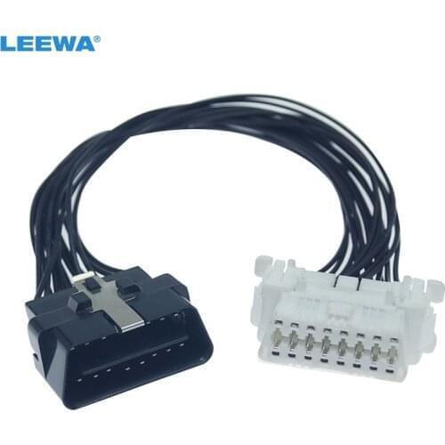 LEEWA 16-Pin OBD2 Male To Female Cord Extension Cable Adapter Connector #CA6102