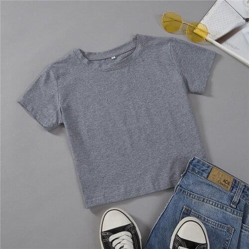 Summer crop top t shirt sexy white Women T-shirt Harajuku Black croped t shirt Feminina Tees Women Short Sleeve O-Neck Camiseta