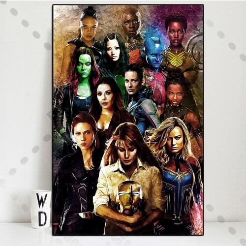 Avengers Women Character Canvas Poster Marvel Superhero Captain Black Widow Iron Man Print Painting Wall Art Home Room Decor