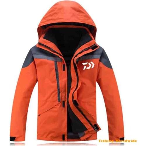 DAIWA Fishing Jacket Mens Fall Winter Fishing Outdoor Sports Waterproof Thickening Warm 2 Piece Set