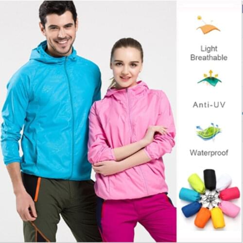 Men Women Quick Dry Hiking Jackets 2020 New Waterproof Sun-Protective Outdoor Sports Coats Skin Male Female Windbreaker