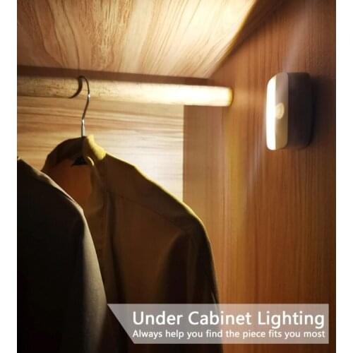 PIR Motion Auto Sensor LED Night Lights Sensor Kitchen Bedroom Wireless Hallway Closet Stair Room Energy Saving Night Lamp