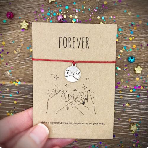 Pinky Promise Wish Bracelet Pinky Swear Friendship Lover Bracelet for Women Men Best Friend Pinky Promise Charm Bracelet Gifts