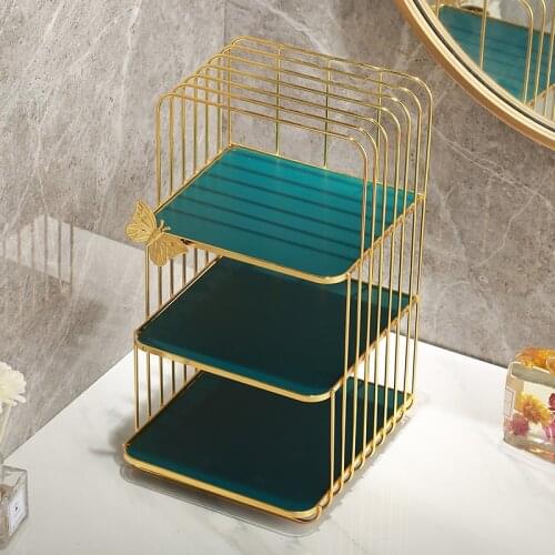 Make Up Organizer Storage Plate Three Shelf Holder Jewelry Container Large Case Makeup Cosmetic Organizer Bathroom Accessories