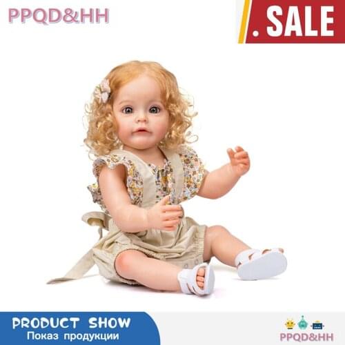 55CM FUll Body Silicone Reborn Toddler Girl Princess Sue-Sue Hand-detailed Paiting Rooted Hair Waterproof Toy for Girls