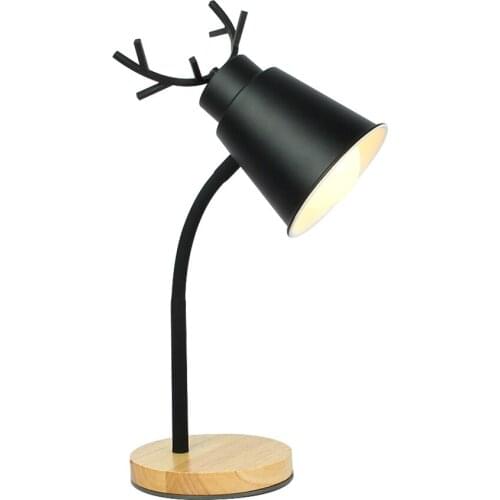 Nordic Antlers Rotatable Table Lamps Bedroom Bedside Study Table Lights Kids Room Dormitory Desk Reading E27 Lights De Fixtures