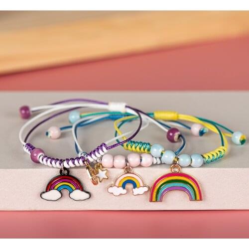 Rainbow Cartoon Cute Alloy Pendant Ceramic Bracelet For Children Gift Accessories Wholesae #82608
