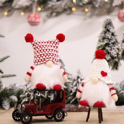 Practical White Beard Xmas Lighting Faceless Doll PP Cotton Plush Gnomes Christmas Flavor for Christmas Tree
