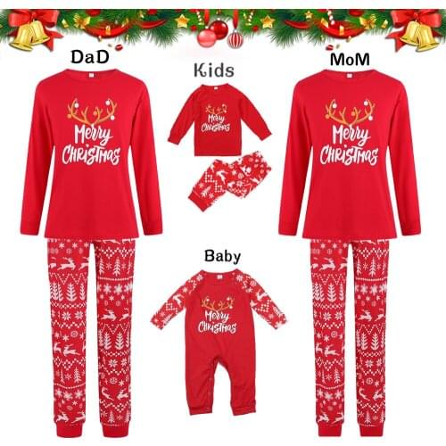 Family Matching Outfits Merry Christmas Snowman Men Women Sleepwear Family Pajama Sets Mother Daughter Father Son Pyjamas Set