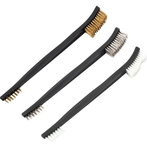 3Pcs/Set Steel Wire Brush 17Cm Nylon Brass Wire Brush Cleaning Tools Suitable For Clean Dust Drill Brush Grinder