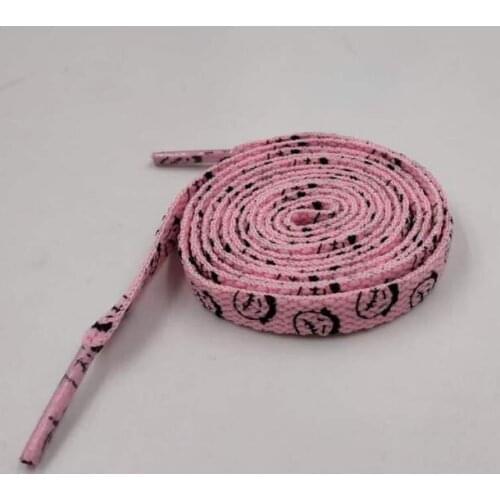New Arrival Cotton Shoelace 120cm Cute Face Print Shoelace Flat Shoelace For Adult