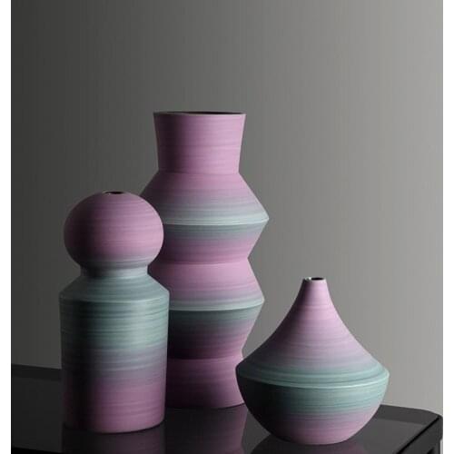 Nordic ins geometric ceramic vase decoration creative living room flower arrangement vase home decoration desktop crafts gifts