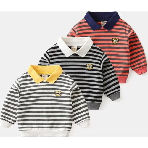 Boys SweaterShirt Casual Girls Clothes Long Sleeve Striped Fashion Clothes Spring Cotton Children Autumn Pullover Sweater Shirts
