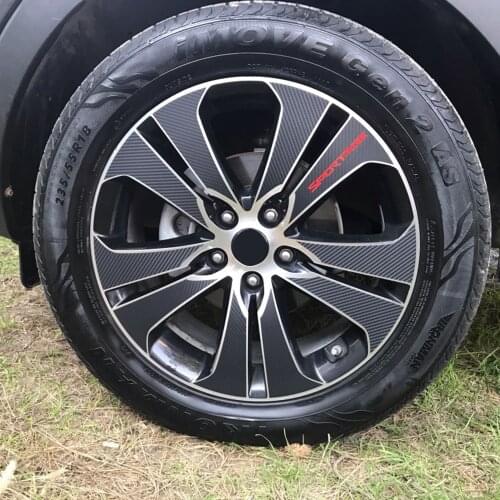 CARBON FIBER TEXTURE MATTE WHEEL RIM DECAL STICKERS FIT FOR KIA SPORTAGE 2011-2014 2015 ACCESSORIES CAR STYLING