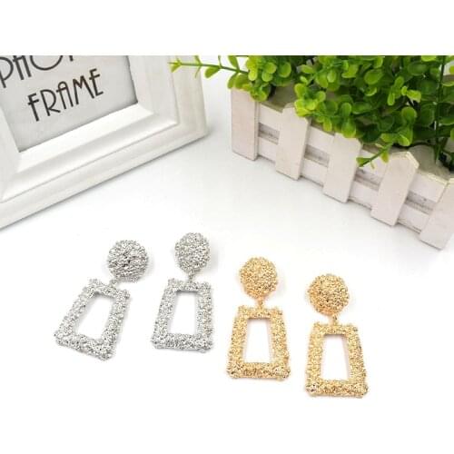 European Brand Vintage Earrings for Women Geometric Statement Earring ZA Jewelry Metal Earing Fashion Jewelry Trendy
