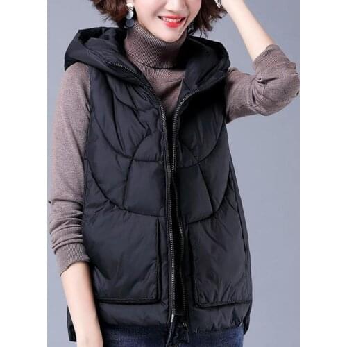 2021 Sleeveless Women Vest Winter Warm Plus Size 6XL Down Cotton Padded Jacket Female Veste Sans Manche Femme Waistcoat Y359