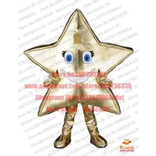 Gold Star pentagram Mascot Costume Fursuit Halloween Suit Cosplay Christmas Brand New Complete Birthday For all
