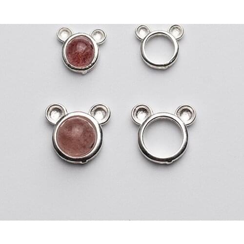 100% 925 Sterling Silver Cartoon Animal Encircle Spacer 6mm 8mm Fancy Bracelets Earrings Charm Beads Rings DIY Jewelry Making