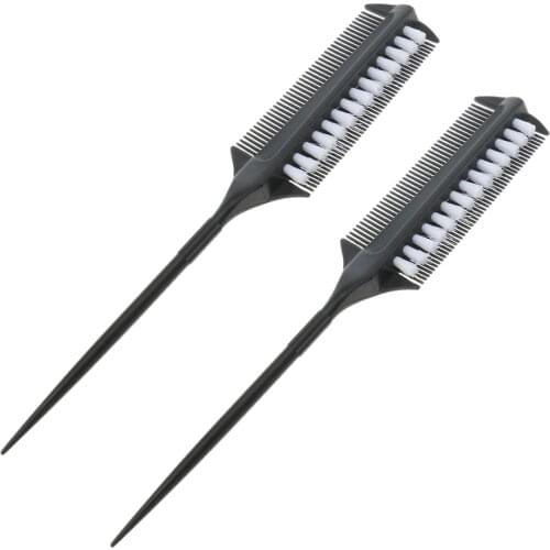 2 Pieces Black Plastic Salon Hair Dyeing Brush Hair Coloring Tool Comb