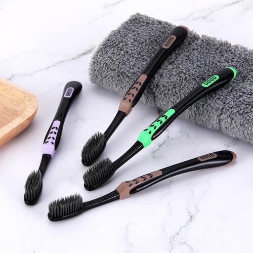 2pc/Pack Black Bamboo Toothbrush Eco friendly Brush Tooth Soft Charcoal Toothbrush Nano Tooth Brush Adults