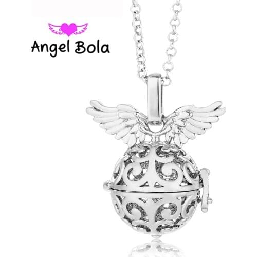 20.5mm Engelsrufer Cage Pendant Angel Bola Wings DIY Jewelry Metal Harmony Caller Baby Ball Necklace for Women L016