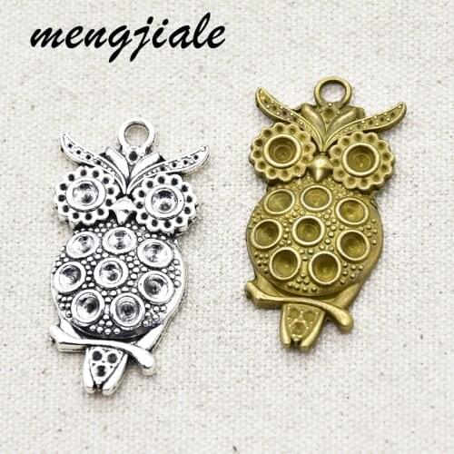 3Pcs Owl Antique Silver Charms Owl Charms Tibetan Silver Tone Pendant Charms Jewelry Findings DIY Accessories