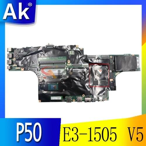 Akemy For Lenovo Thinkpad P50 Laptop Motherboard CPU E3-1505 V5 Tested 100% Working FRU 01AY387 01AY377 01AY367 01AY386 01AY366