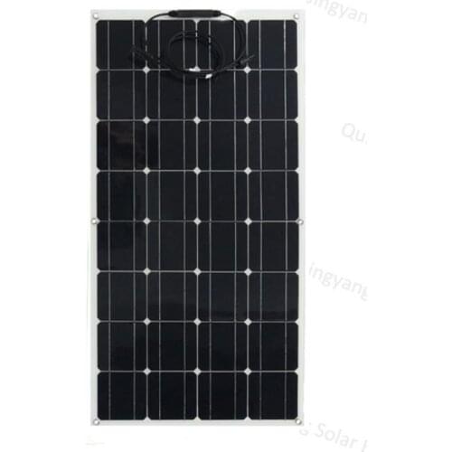 Free Shipping 100W Semi Flexible Solar Panel Module Photovoltaic for 12v battery/yacht/RV/car/boat Solar Power System Kit