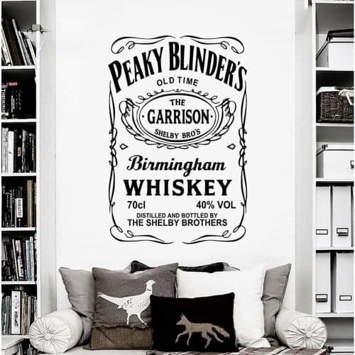 Large Peaky Blinders Pub Whisky Wall Sticker Bedroom Living Room Garage Bar Man CAVE Whisky Peaky Blinders Wall Decal M331