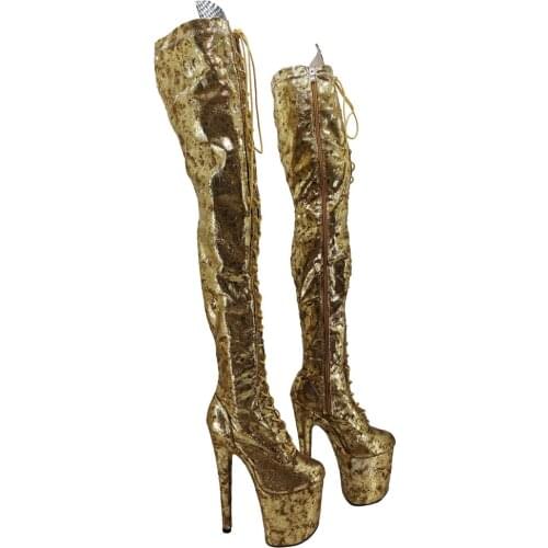 Leecabe 20CM/8inches Pole dancing shoes High Heel platform Boots closed toe Pole Dance boots