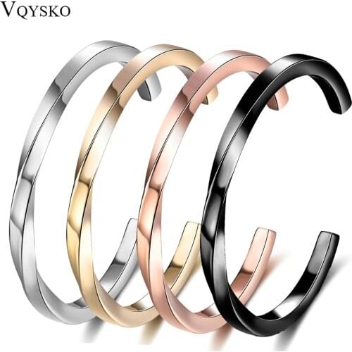 Fashion Unisex Twist Bangle Acero Inoxidable Joyeria Mujer Hotsale High Quality Stainless Steel Cuff Bangles for Women and Men