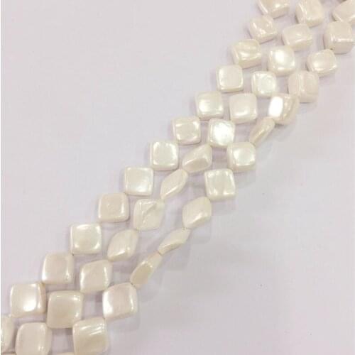 13MM 30Pcs=1strand Rhombus Rhombus Natural Shell Pearl Loose Strand Jewellery Beads