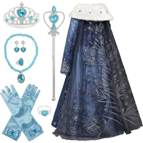 Kids Cosplay Princess Girl Dress Frozen 2 Anna Elsa 2 Carnival Costume Girls Dress Children Party Clothing Kids Fancy Vestidos