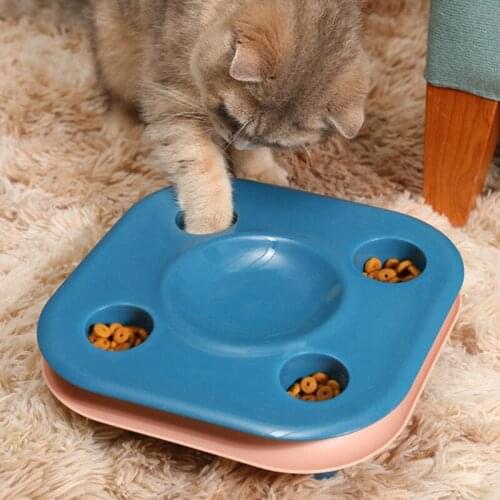 Pet Cat Multifunctional Food Basin Bowls Toy Tower Tracks Disc Ball Amusement Plate Pet Products Cat Supplies