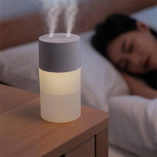 Double Nozzle Air Humidifier 260ML Humidify Cup Home Car USB Fogger Mist Maker with LED Night Lamp 2021 New Humidifier