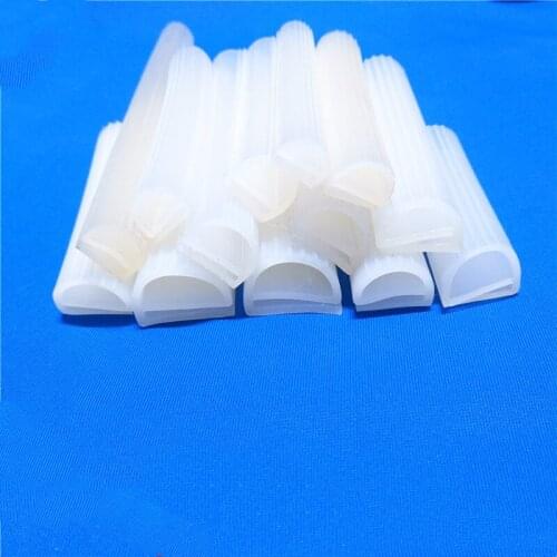E Shape Silicone Rubber Sealing Strip Oven Door Seals High Temperature Heat Resistant Strip 5m White Translucent
