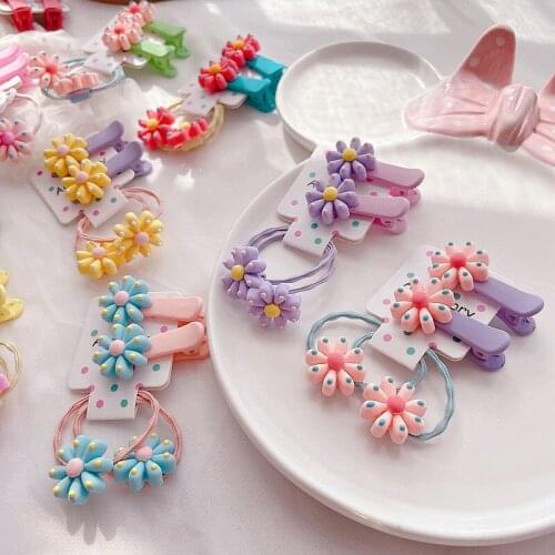 Elastic Hair Bands For Girls Hair Accessories Small Flowers Hair Clips Kids Hair Styling Tools Barrettes Headdress Hairpin