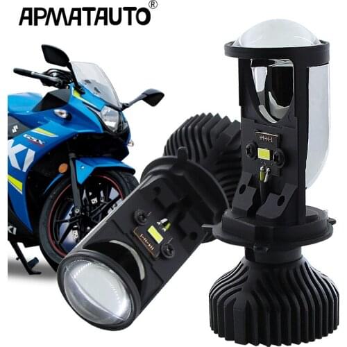 1 piece Motorcycle 12V H4 Hi/Lo Projector Lens beam Moto LED Headlight White 4800lm 35W for Suzuki GSX250R Gixxer155