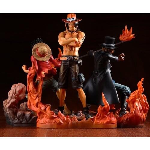 One Piece Figure 3pcs/set Anime Three Brothers Luffy Ace Sabo Japan PVC Action Figures Collectible Model Doll Toys