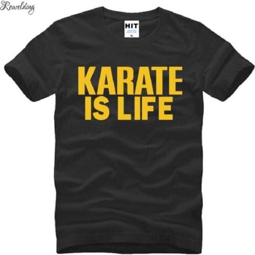 Karate is Life Letter Printed T Shirt Men Short Sleeve O-Neck Cotton Mens T-Shirt Summer Style Streetwear Fitness Top Tee