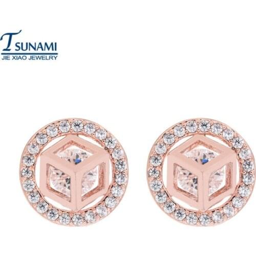 Famous brand circular zircon earrings, woman, girls party gift, suitable for all kinds of bride wedding jewelry ER021